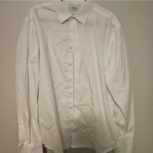 White Charles Tyrwhitt French Cuff Shirt Size 17.5x38
